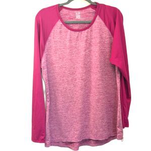 Champion Duo Dry Long Sleeve Active Top Size XL Pink Athletic Workout Shirt